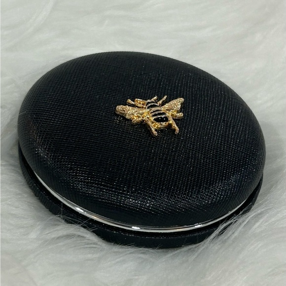 Black Compact Mirror with bee New - Picture 3 of 4